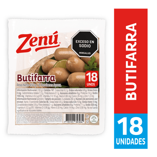 BUTIFARRA ZENU X 18 UND X 450 GR