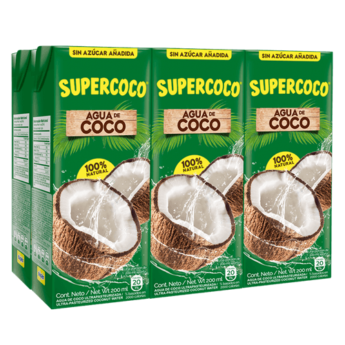 SUPERCOCO AGUA DE COCO 200 ML CU X6U