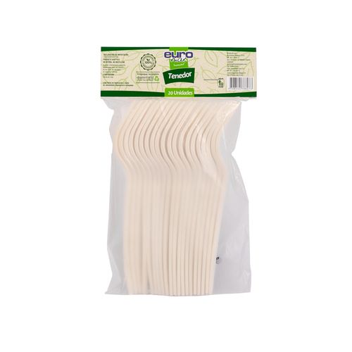 TENEDOR EUROMAX BIODEGRADABLE  6PUL*20UN