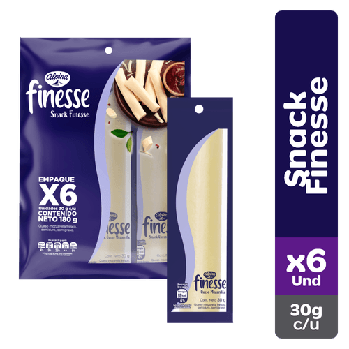 QUESO SNACK FINESSE MULTIPAQUETE  x 6UND
