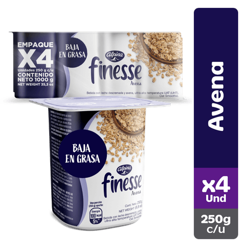 AVENA VASO FINESS X 4UN x 250GR