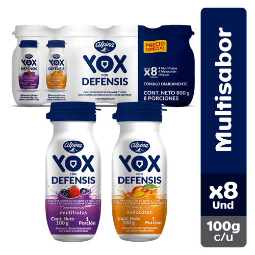 MULTIPACK BEBIDA MEL/MULT YOX 8 UN*100GR