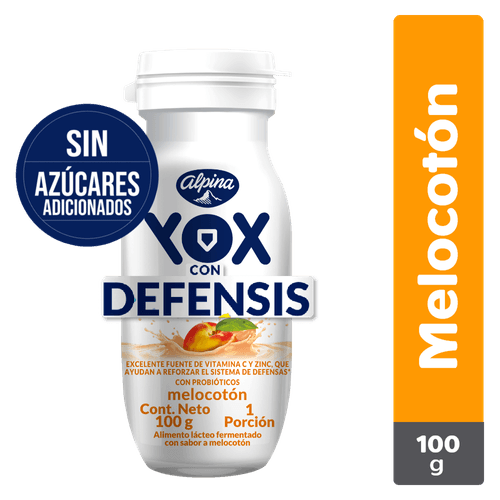 BEBIDA YOX MELOCOTON SIN AZUCAR *100 gr
