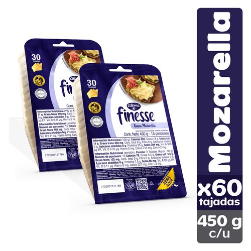 QUESO FINESSE 30 TAJADAS X 2 UND