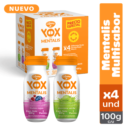 BEBIDA YOX MENTALIS SABORES  4UN*400GR
