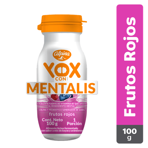 BEBIDA YOX MENTALIS FRUTOS ROJOS*100GR