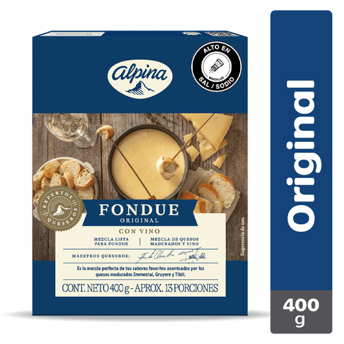QUESO FONDUE NATURAL VINO X 400 GR