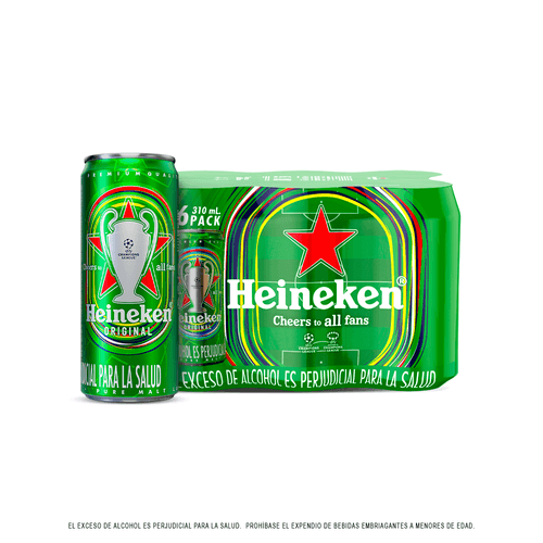 CERVEZA HEINEKEN LATA SIXPACK *310ML