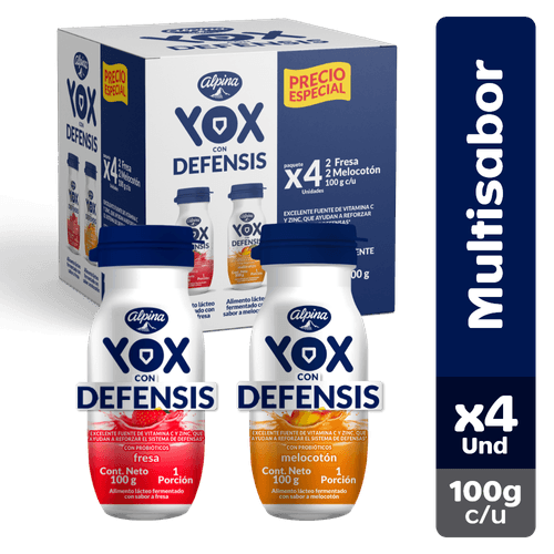 MULTIPACK BEBIDA YOX 4 x 100gr