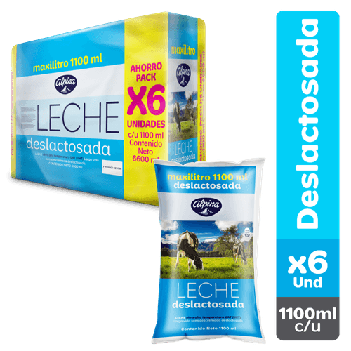 LECHE ALPINA  DESLAC 6U x 1.1 L