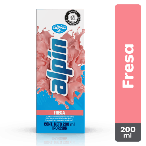 LECHE SABORIZADA FRESA x 200ML ALPINA