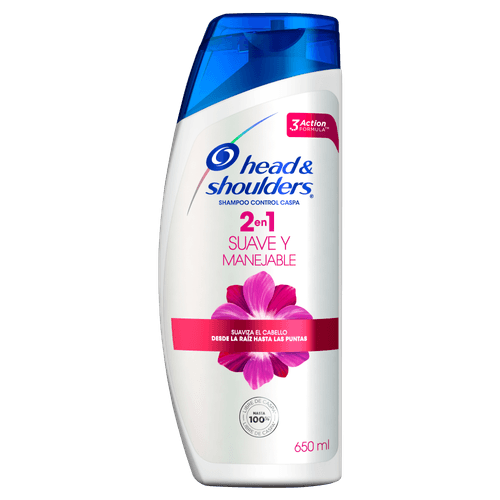SHAMPOO H&S 2EN1 SUAVE Y MANEJABLE*650ML