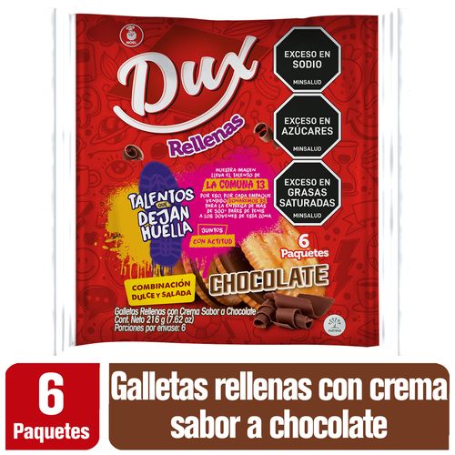GALLETA DUX RELLENAS CHOCOLATE  x 216GR