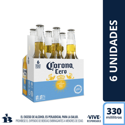 CERVEZA CORONA CERO NRB X6UND *330ML