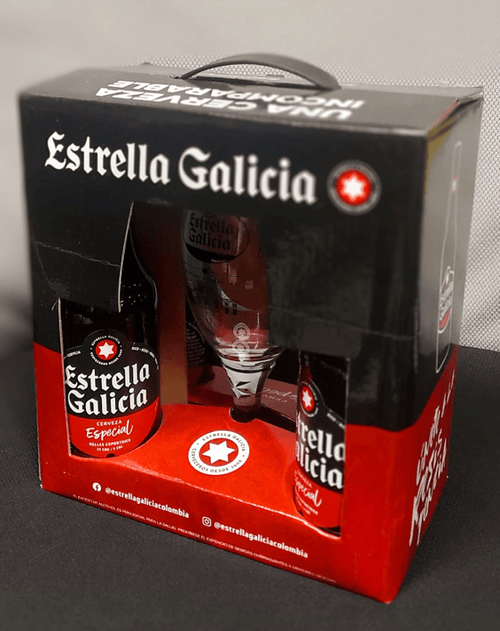FOUR PACK CERVEZA ESTRELLA GALICIA+VASO