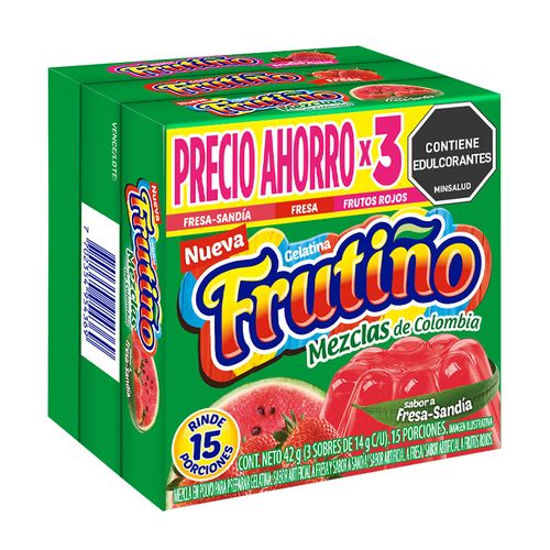 GELATINA FRUTIÑO FRESA SANDIA X3 *42GR