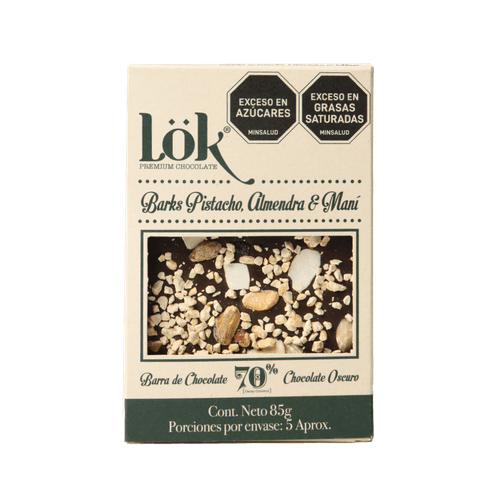 CHOCOLATE 70% MANI-ALMEND-PISTACHO *60GR