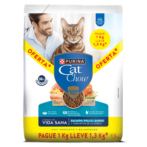CAT CHOW VIDA SANA PAGUE 1KG LLEVE 1.3KG