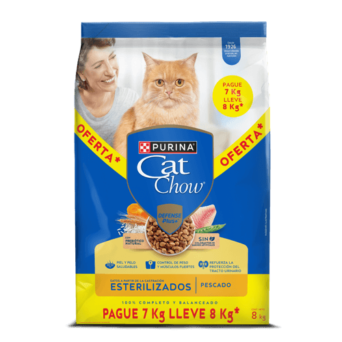 CAT CHOW ESTERILIZADO PAG 7KG LLEVE 8KG
