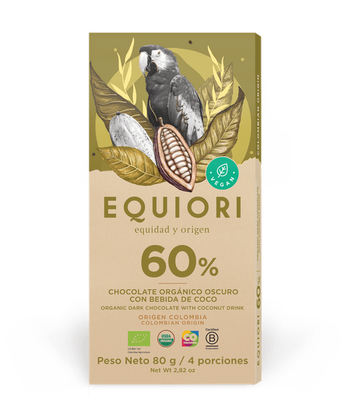 BARRA CHOCOLATE 60% BEBIDA COCO *80GR