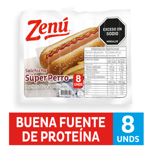 SALCHICHA SUPER PERRO ZENU  x 640GR