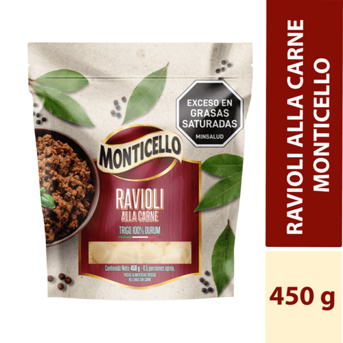 RAVIOLI DE CARNE MONTIECIELLO*450GR