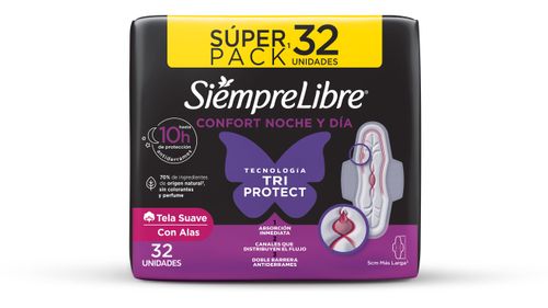 TOALLA SIEMPRE LIBRE NOCHE Y DIA *32UND