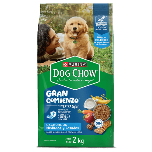 DOG CHOW CACHORROS MEDIANOS Y GRANDE*2KG