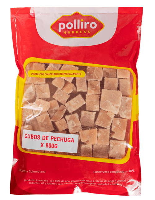 CUBOS DE PECHUGA POLLIRO x 800 GR