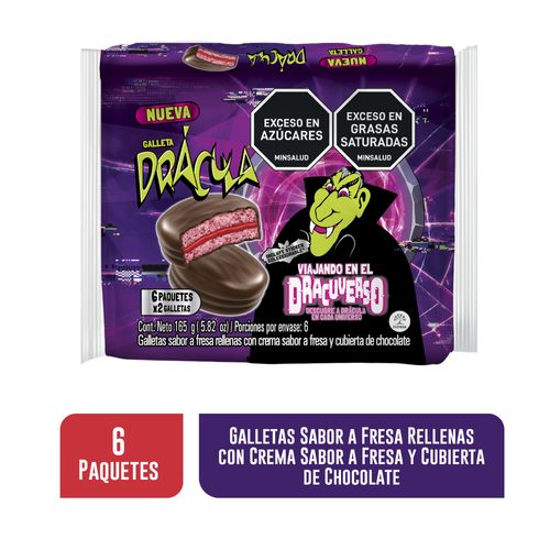 GALLETA CREMADA DRACULA X6 *165GR