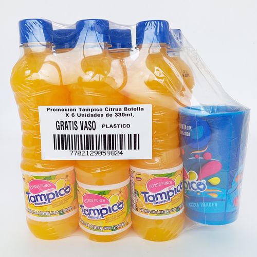 TAMPICO CITRUS X6 *330ML+GTS VASO