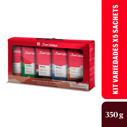 CAFE JUAN VALDEZ KIT VARIEDAD X5 *350GR