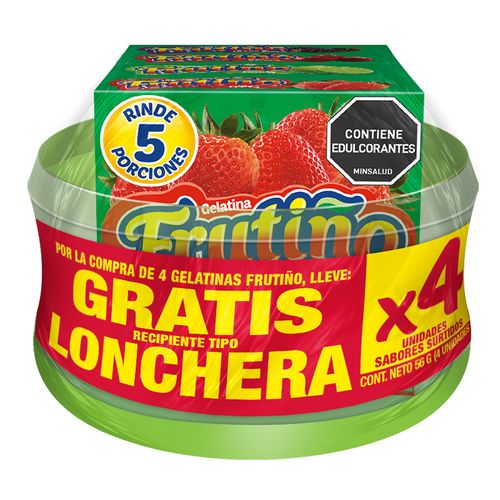 GELATINA FRUTINO X4 *56GR+GTS RECIPIENTE