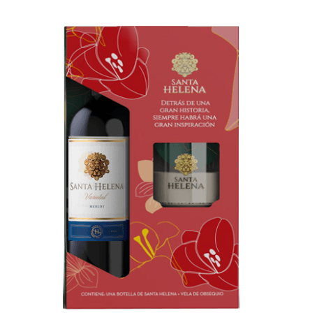 VINO SANTA HELENA *750ML+GTS VELA NAVID