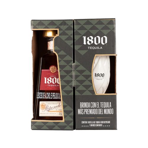 TEQUILA 1800 REPOSADO *750ML+GTS VASO