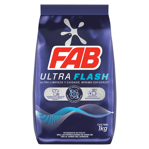 DETERGENTE POLVO FAB ULTRA FLASH *1000GR