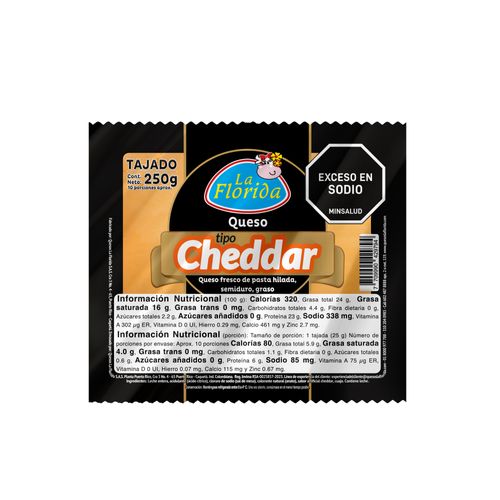 QUESO TIPO CHEDDAR LA FLORIDA TAJ *250GR