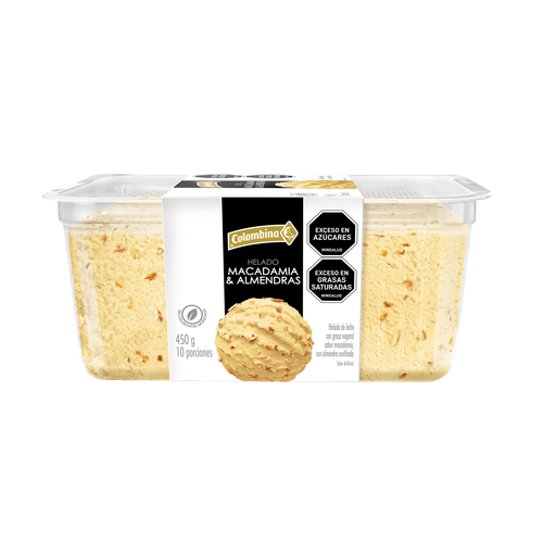 CUBETA HELADO MACADAMIA COLOMBINA *450GR