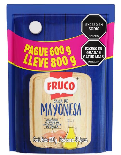 SALSA FRUCO MAYONESA PAG600 LLE*800GR