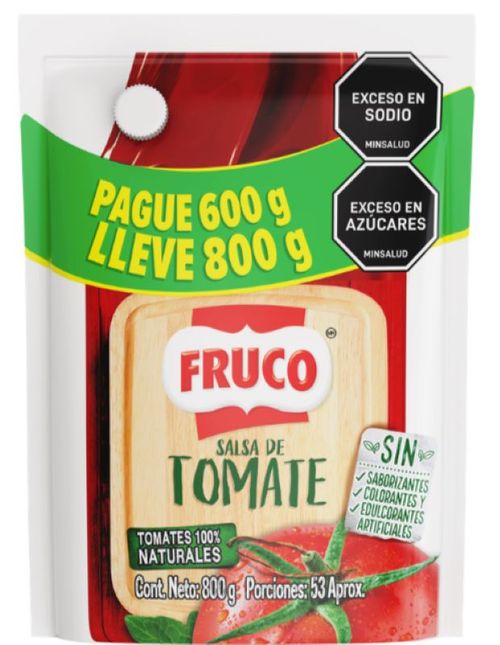 SALSA FRUCO TOMATE PAG600 LLE*800GR