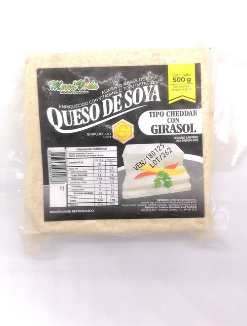 QUESO SOYA TIP CHEDDAR GIRASOL *500GR