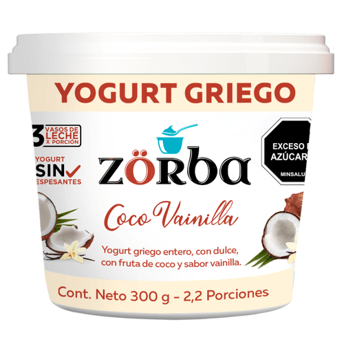 YOGURT GRIEGO ZORBA COCO VAINILLA *300GR