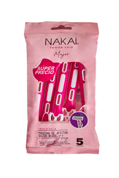 MAQUINA AFEITAR TRIPLE HOJA NAKAI *5UND