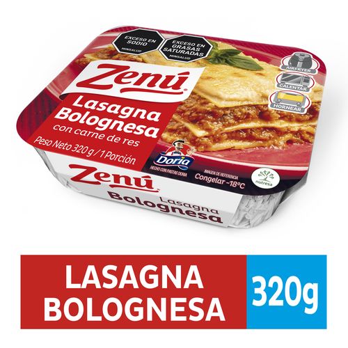 LASAGNA BOLOGÑESA ZENU  x 320 GR