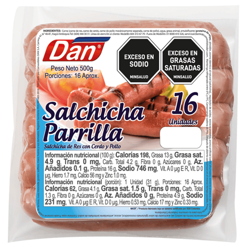 SALCHICHA PARRILLA DAN X16 *500GR