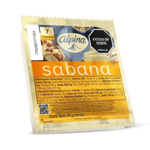 QUESO SABANA ALPINA TAJ *91GR