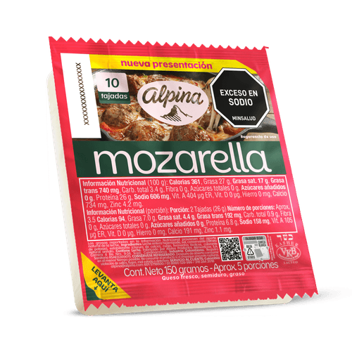 QUESO MOZARELLA ALPINA TAJ *150GR