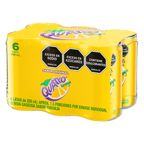 GASEOSA QUATRO TORONJ LATA X6 *269ML