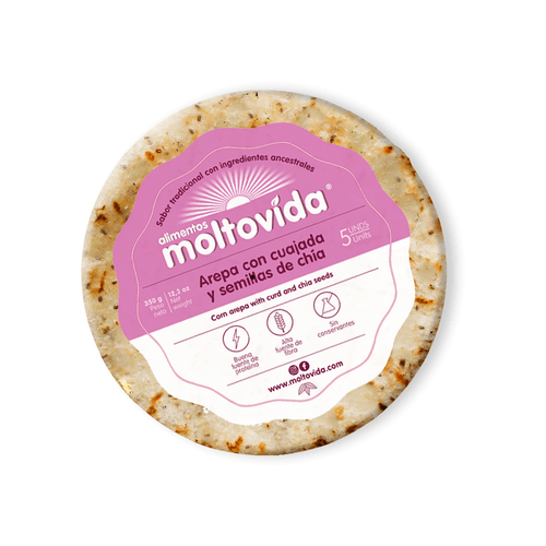 AREPA CON CUAJADA Y CHIA MOLTOVIDA*350GR