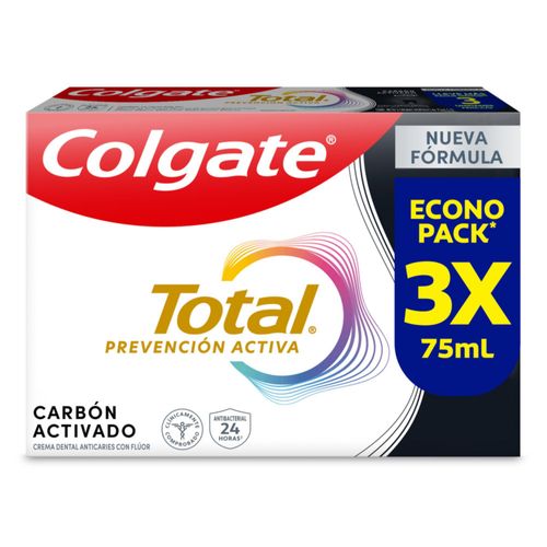 CREMA COLGATE TOTAL 12 CARBON ACT 3X75ML